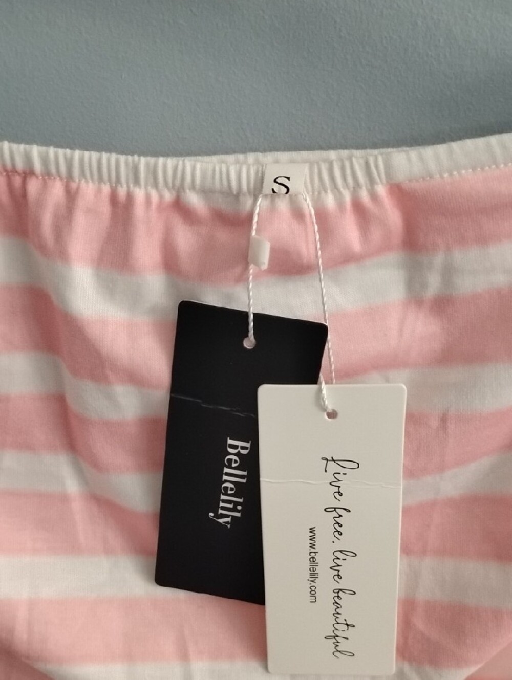 NWT Bellelily Pink & White Striped Strapless Maxi Dress Size Small - Picture 2 of 6